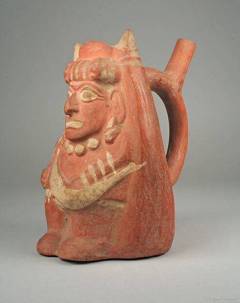 Stirrup Spout Bottle with Figure — Anónimo moche