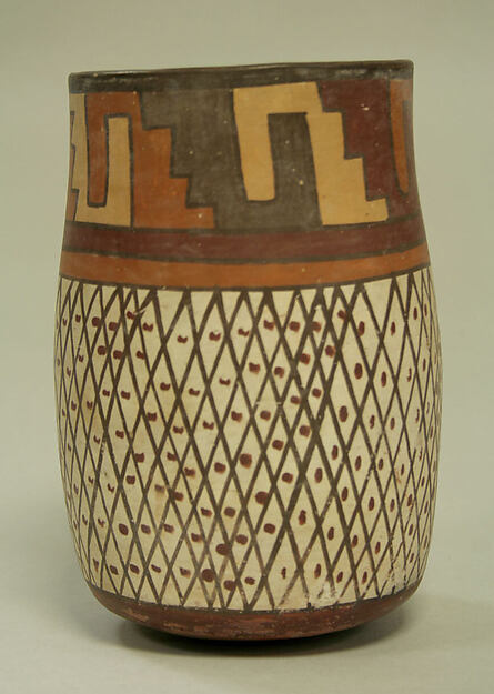 Tall Jar with Crosshatch Designs — Nasca