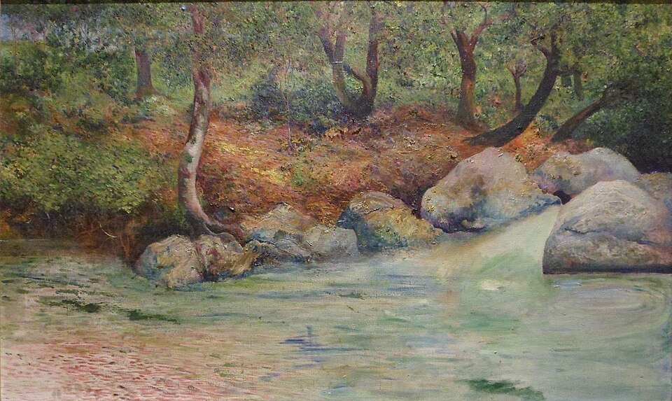 Paisaje con bosque y río